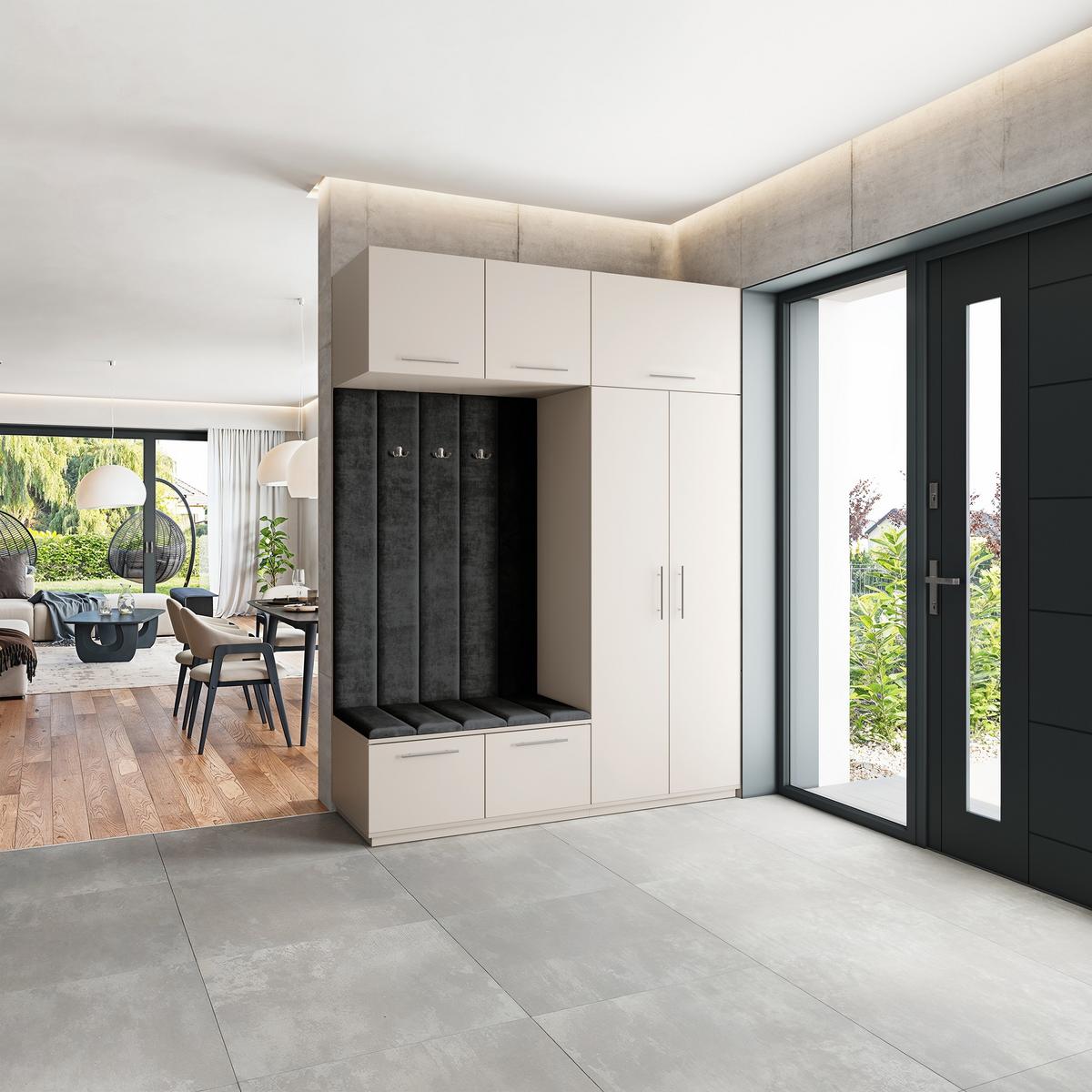 GARDEROBENSCHRANK REMA 180/240/60 cm Modern Kaschmir - Kaschmir/Schwarz, Holzwerkstoff (180/240/60cm) - MASSENO