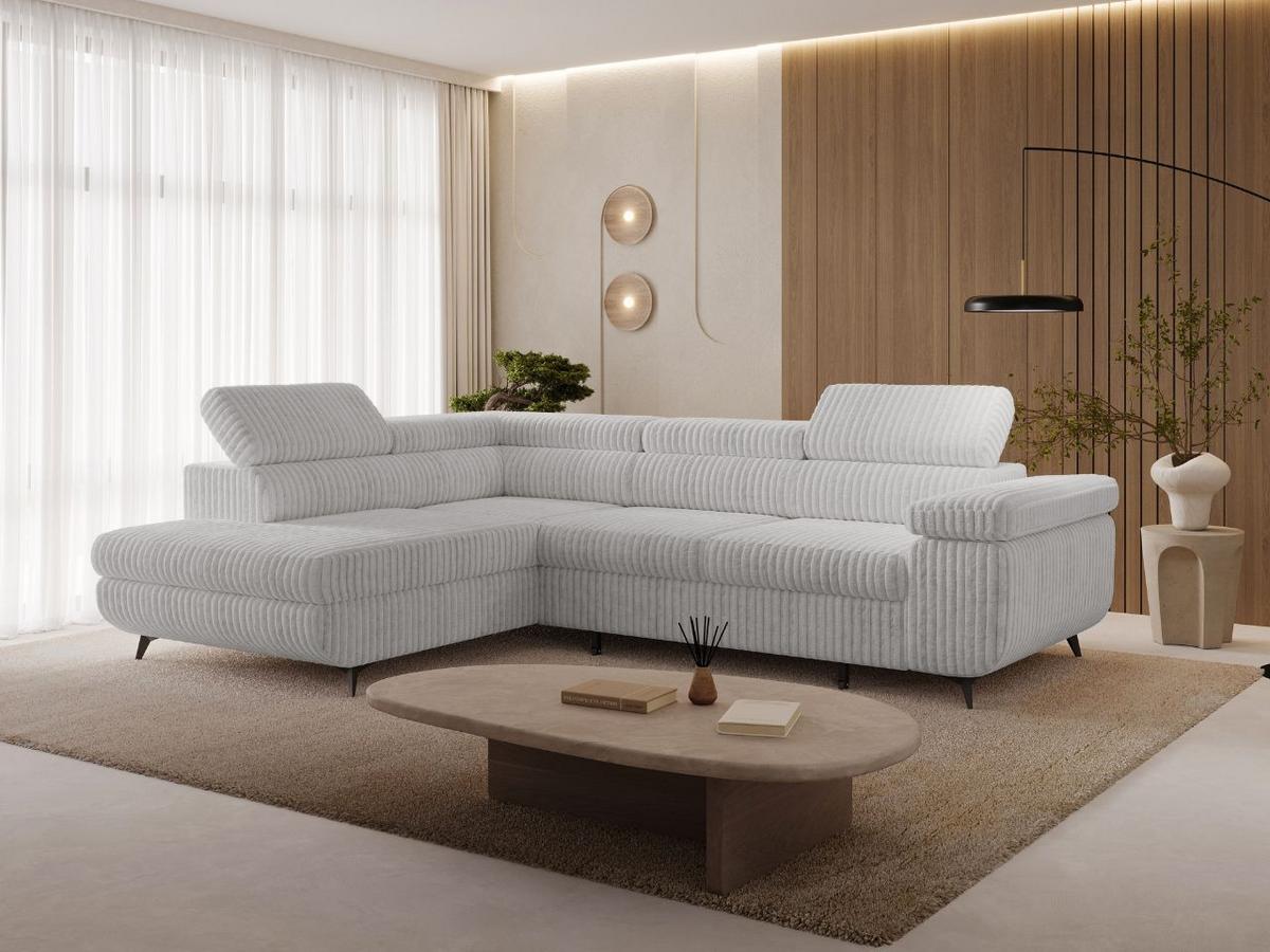 ECKSOFA Argon Grau Links - Schwarz/Grau, Holz/Textil (255/190cm) - Graingold