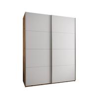 SCHWEBETÜRENSCHRANK 245,5/190/64 2-türig - Silberfarben/Weiß, Holz/Metall (190/245/64cm) - Abiks Möbel