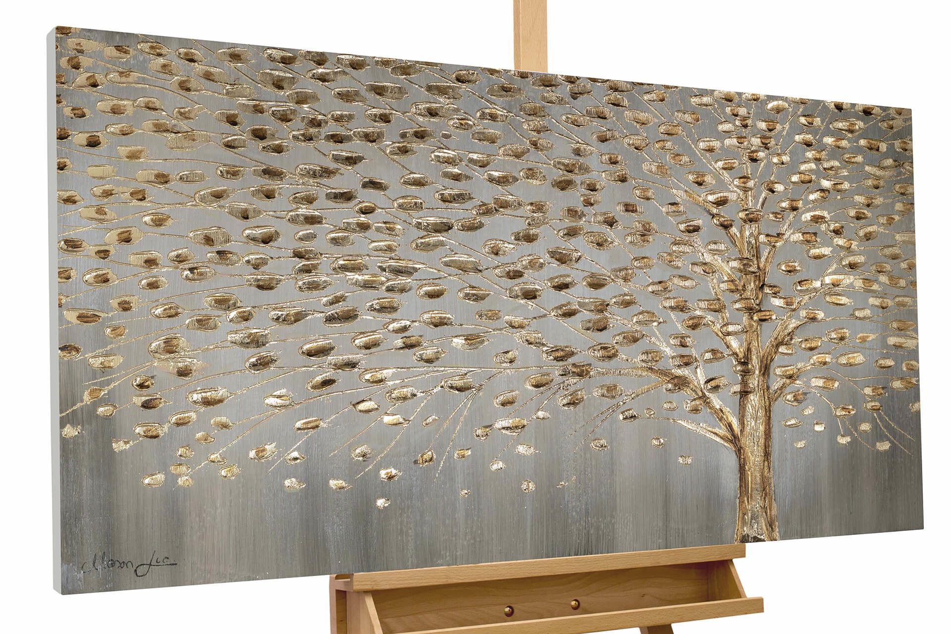 ACRYLBILD HANDGEMALT 120/60 cm - Grau, Holz/Textil (120/60cm) - KUNSTLOFT
