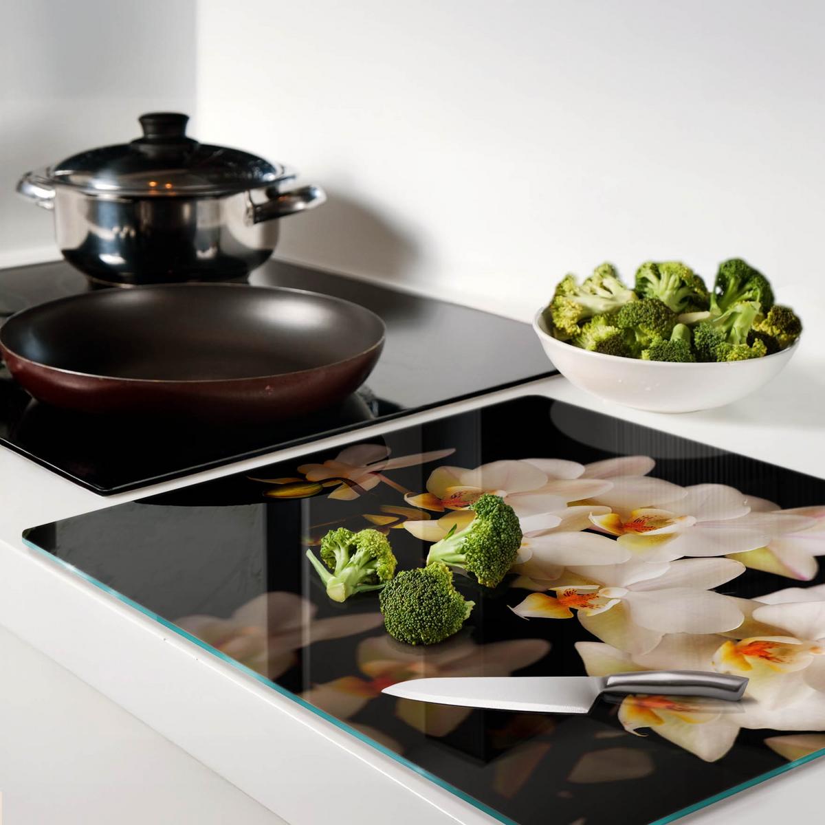GLASPLATTE 60x52 cm Orchidee - Weiß, Glas (60/0.4/52cm) - TULUP