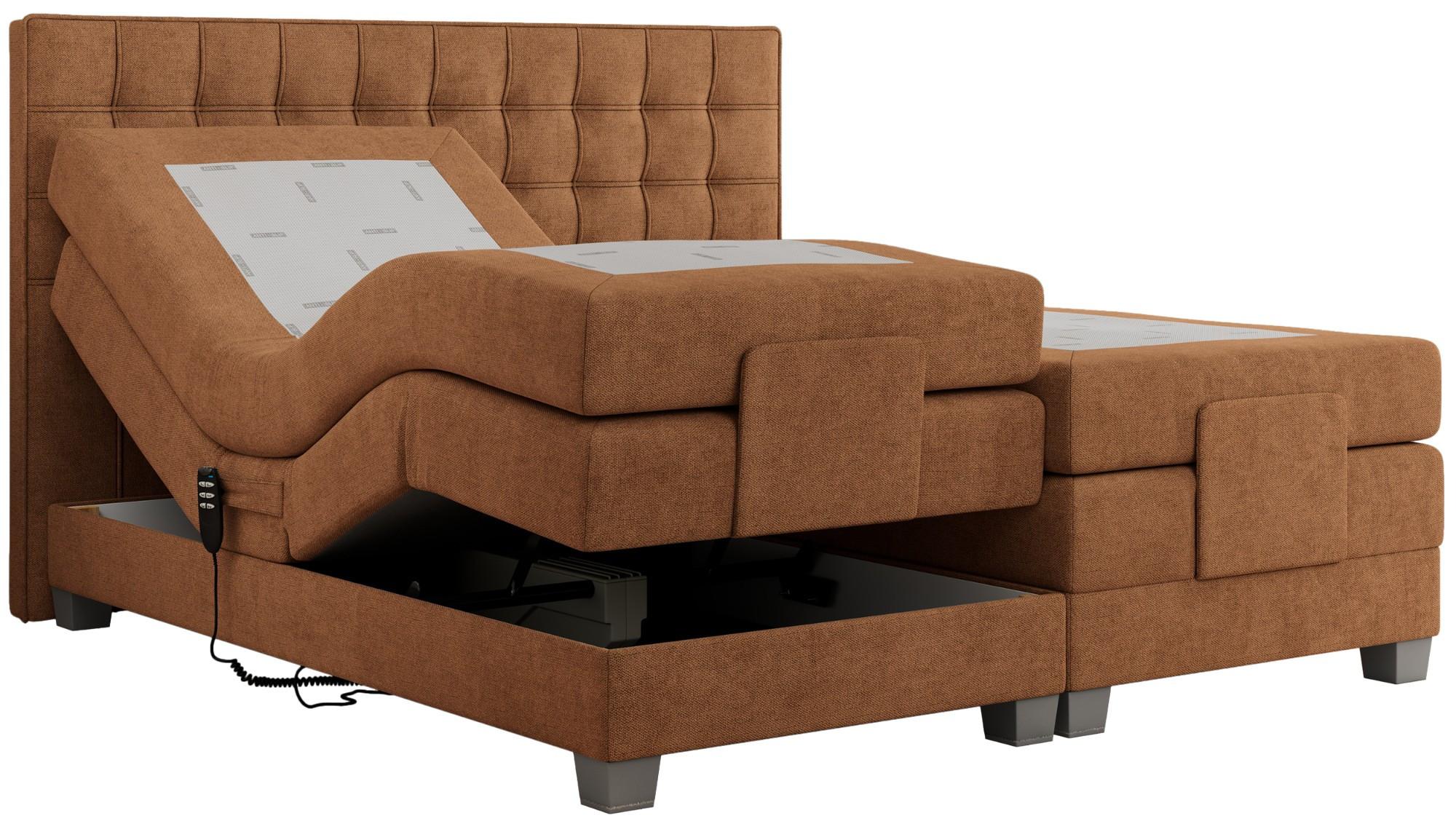 BOXBETT ELEKTRO 140/200 Orange Struktur - H4 - Orange, Holz/Textil (140/200cm) - MKS