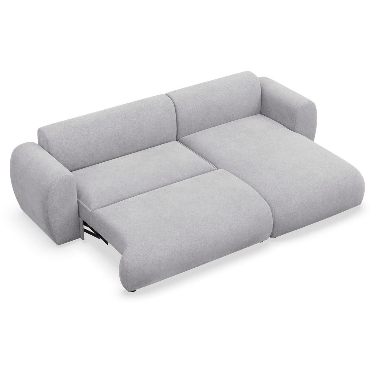 ECKSOFA Emia Grau rechts - Schwarz/Grau, Kunststoff/Textil (156/262cm) - Selsey
