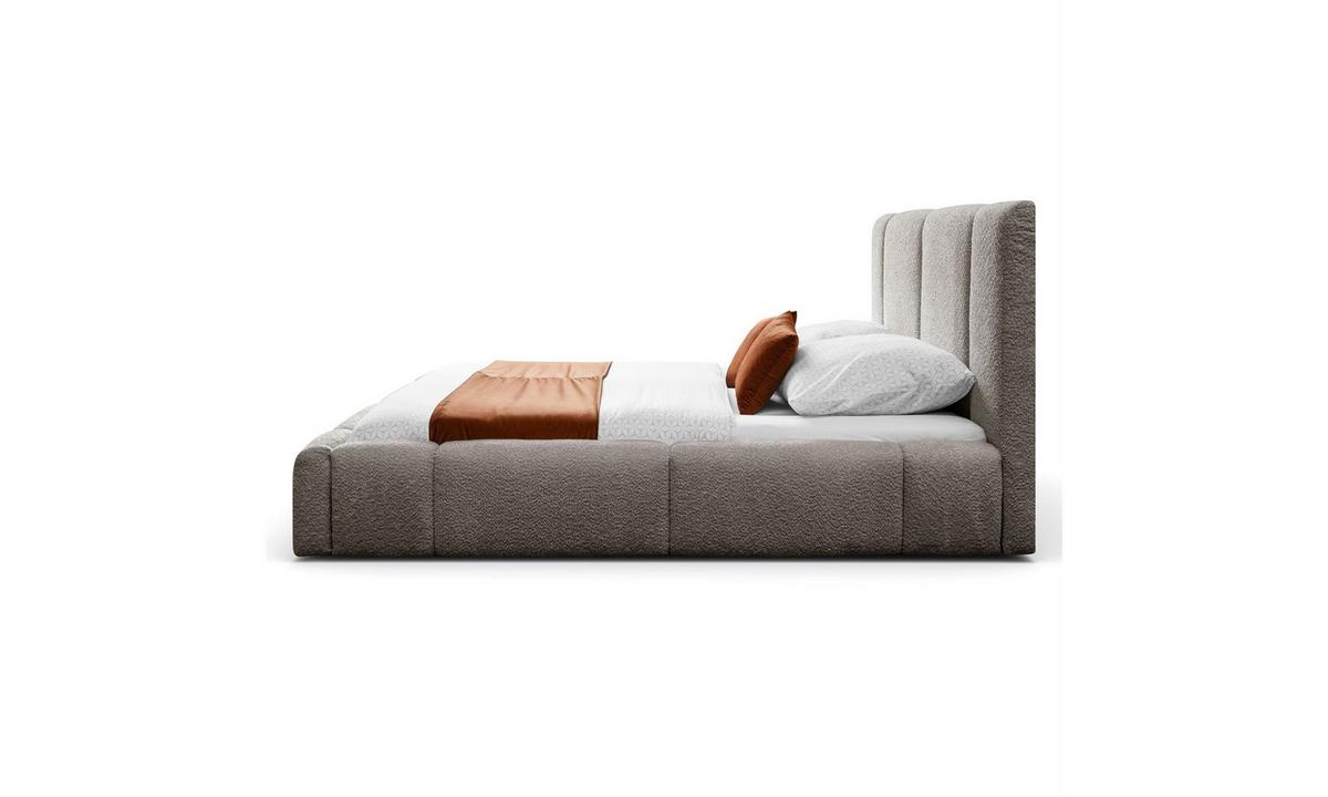 POLSTERBETT ELENA 160x200 cm Hellbraun (Anthology 6), 34 Holzlatten, Kopfteil 108 cm - Braun, Textil (160/200cm) - Lookway