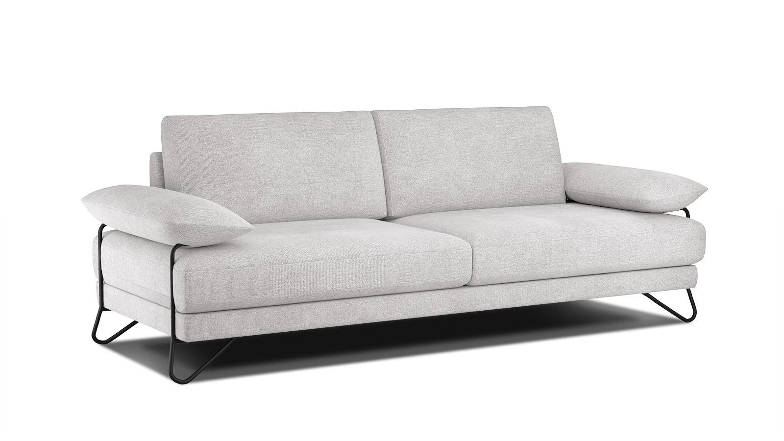 SOFA LORI 3-Sitzer, creme - Creme/Schwarz, Holzwerkstoff/Textil (245/87/96cm) - Wozimo