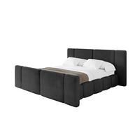 POLSTERBETT mit Bettkasten, Fußteil und Lattenrost, Boxbett ohne Matratze - NILO-Z 160x200 Schwarz - Schwarz, Holzwerkstoff/Textil (160/200cm) - ALTDECOR
