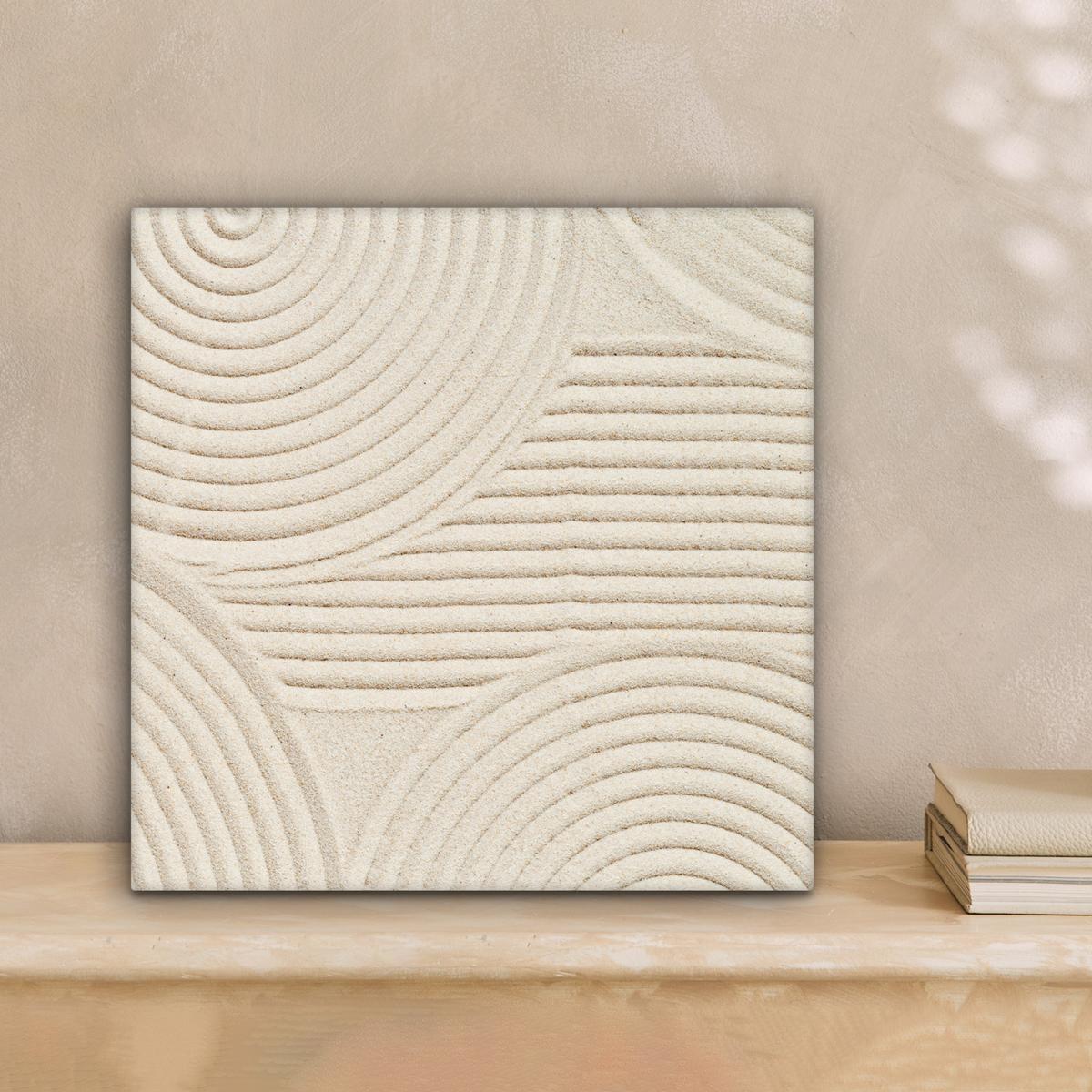 LEINWANDBILD Muster - Abstrakt - Weiß Deko Wohnzimmer 20x20 cm - Beige, Textil (20/20cm) - MuchoWow