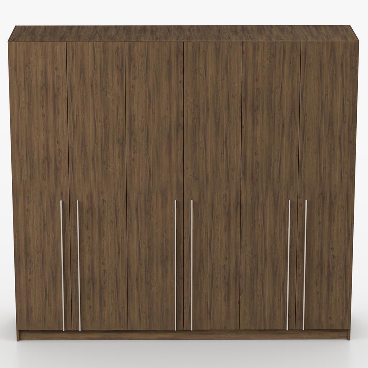 DREHTÜRENSCHRANK ROSA III 6D 230/210/55 cm 6-türig Nussbaum - Kaschmir/Nussbaumfarben, Holz/Holzwerkstoff (230/210/55cm) - imoebel24