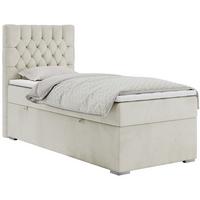 BOXBETT PERA 90/200 Beige Velvet - H3 - Links Seite - Beige, Holz/Textil (90/200cm) - MKS