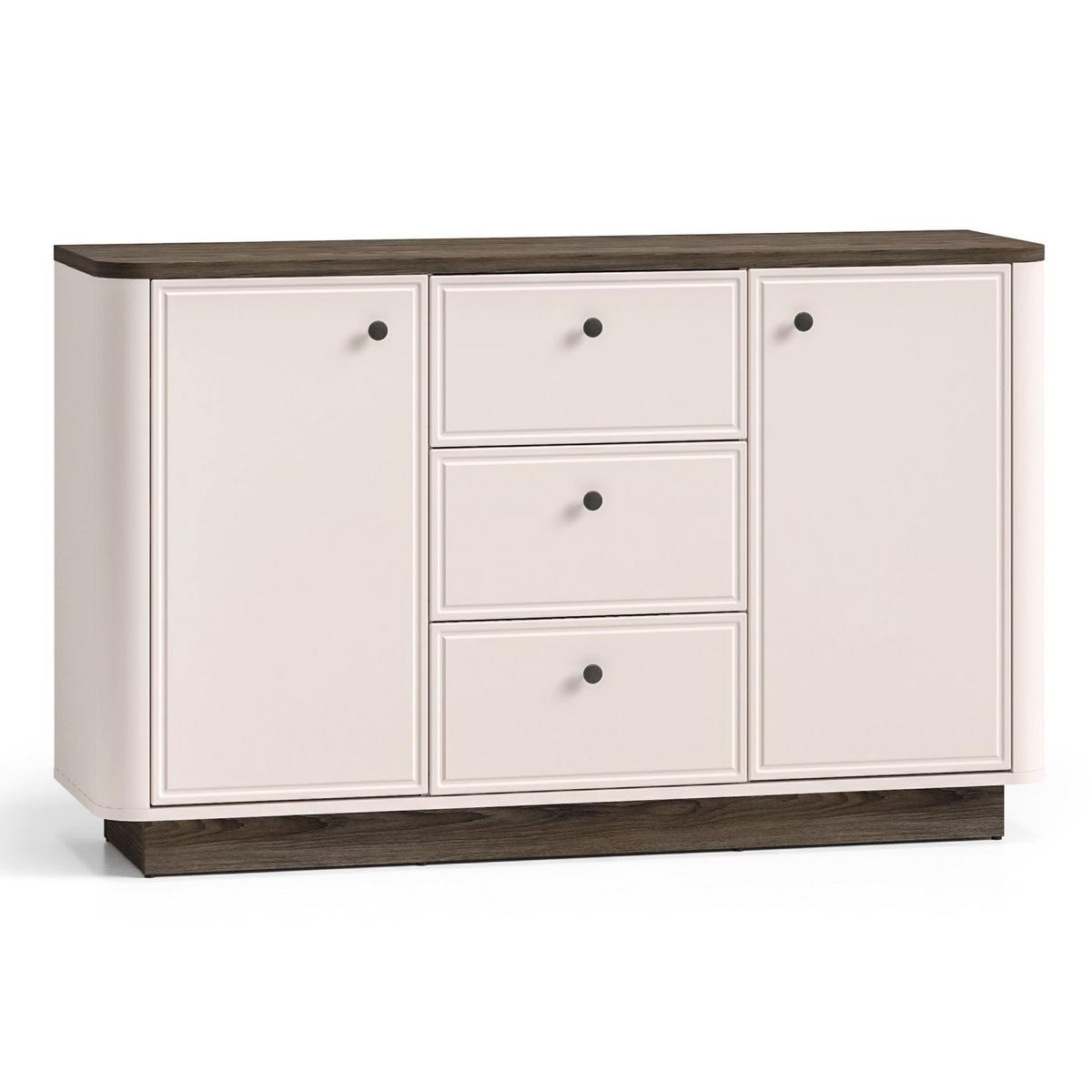 SIDEBOARD Vilavio Kaschmir/Eicheoptik Dunkel 138 cm - Taupe/Dunkelbraun, Holzwerkstoff/Metall (138/85/40cm) - Selsey