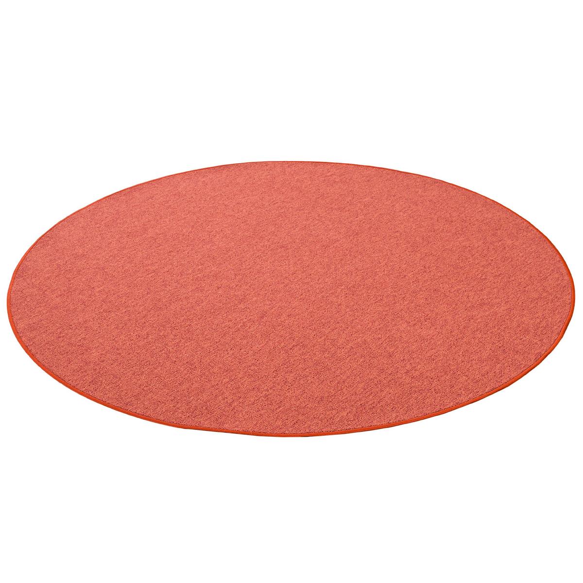 FEINSCHLINGEN VELOUR TEPPICH STRONG RUND - Terracotta, Textil (200/200cm) - Snapstyle