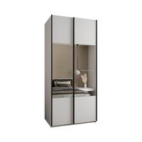 SCHWEBETÜRENSCHRANK 245,5/120/64 2-türig - Schwarz/Weiß, Holz/Metall (120/245/64cm) - Abiks Möbel