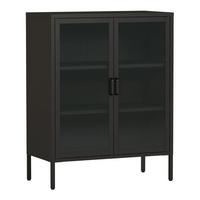 VITRINE Fauske - Schwarz, Metall (80/101.5/40cm) - [en.casa]