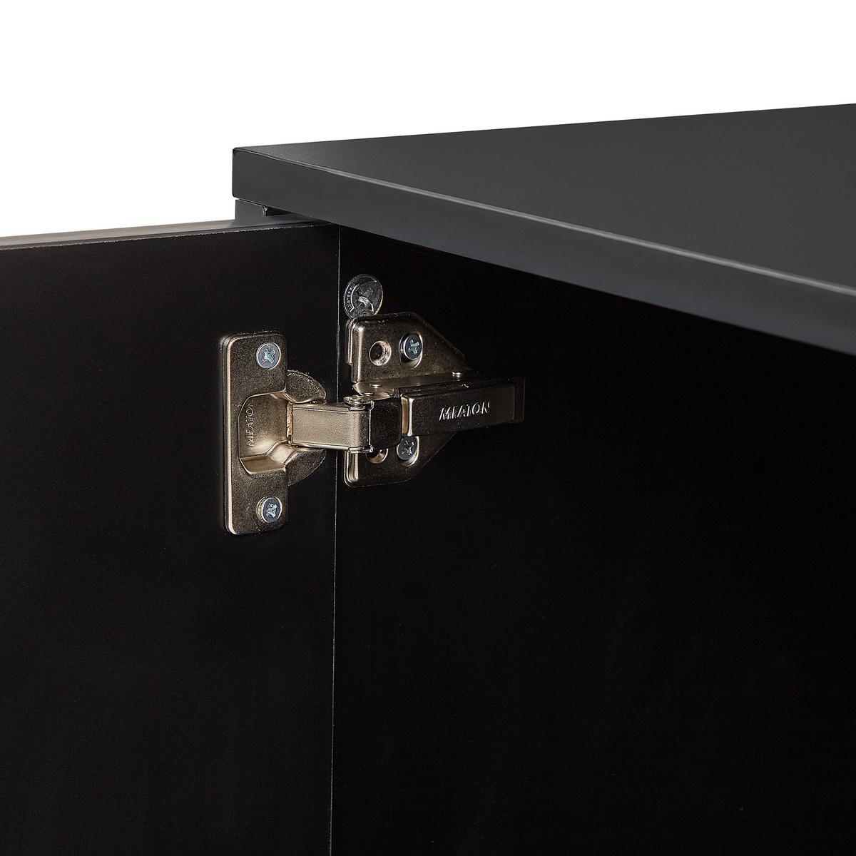 TV-MÖBEL Schwarz, Gold INDIO 40/166/57 cm - Schwarz, Holzwerkstoff (166/57/40cm) - Beliani