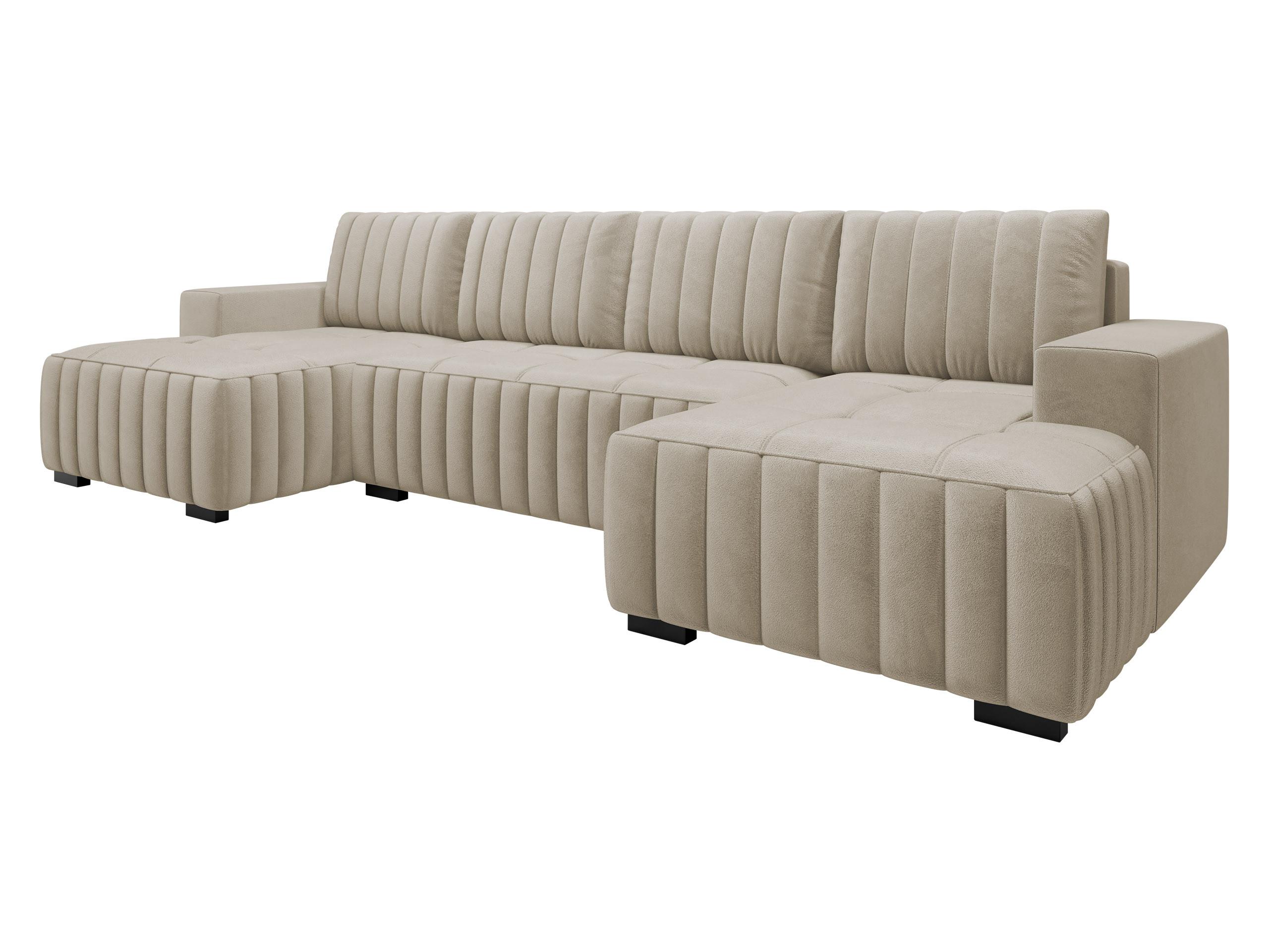 WOHNLANDSCHAFT Hugo U - Naturfarben/Braun, Holz/Textil (310/85/140cm) - MIRJAN24