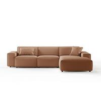 ECKSOFA RANI Braun Cord - Schwarz/Braun, Kunststoff/Textil (299/189cm) - KAWOLA
