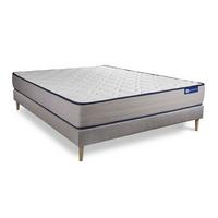 BETT Actimemo form Memory-Schaum 200 x 200 cm h3 - Kit Bettgestell Grau - Beige/Grau, Karton/Holz (200/200cm) - ACTISOM
