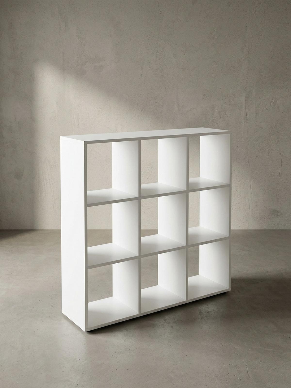 BÜCHERREGAL – Weiß, 8 Fächer, kratzfest, Raumteiler - Weiß, Holz/Kunststoff (108/104/29cm) - KADIMA DESIGN