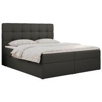 BOXBETT ERNI 180/200 - Dunkelgrau Kunstleder - H4 - Dunkelgrau, Holz/Textil (180/200cm) - MKS