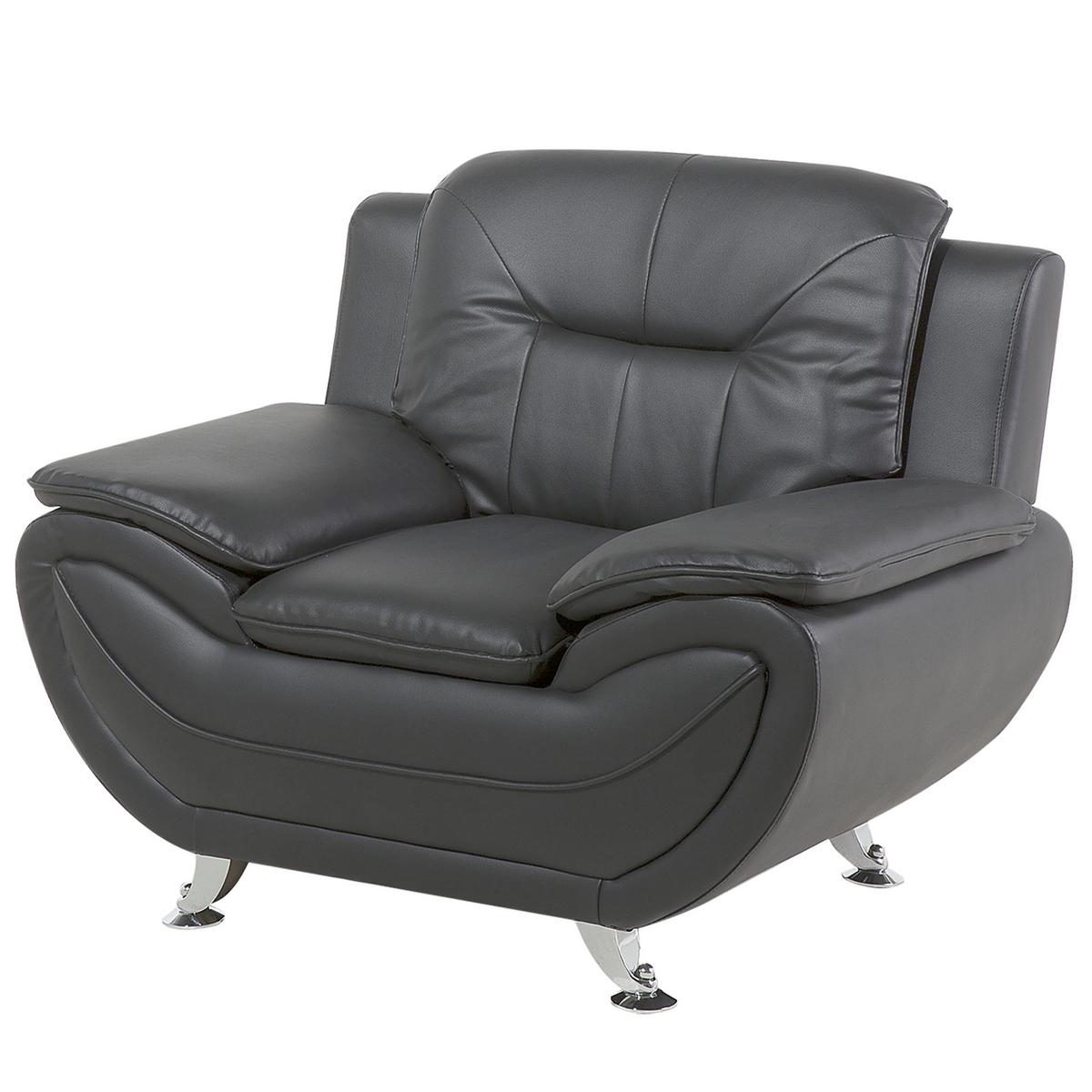SESSEL Kunstleder Grau Leira - Grau, Kunststoff/Textil (113/88/86cm) - Beliani