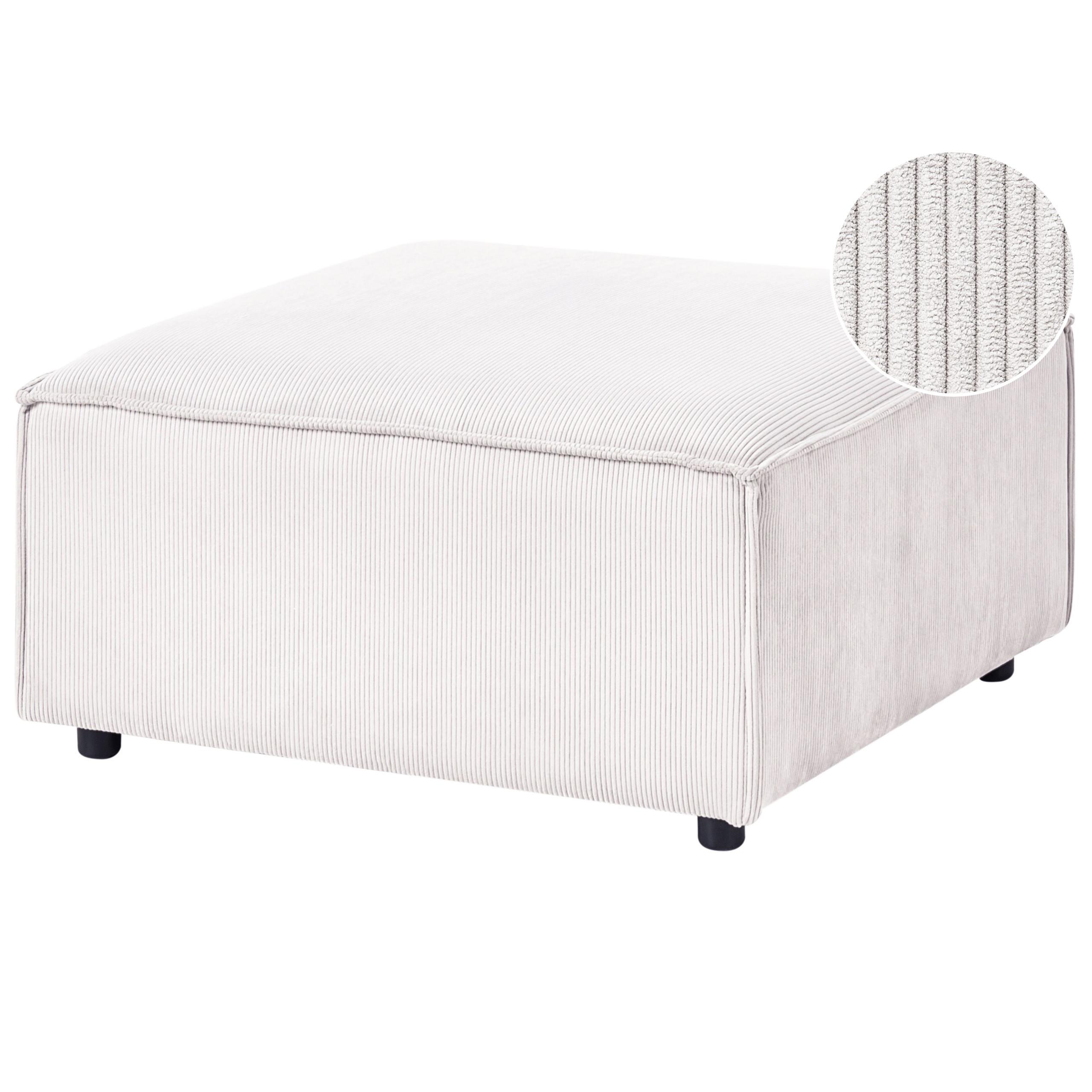 OTTOMANE Cord Cremeweiß Ardal - Creme, Textil (86/45/86cm) - Beliani
