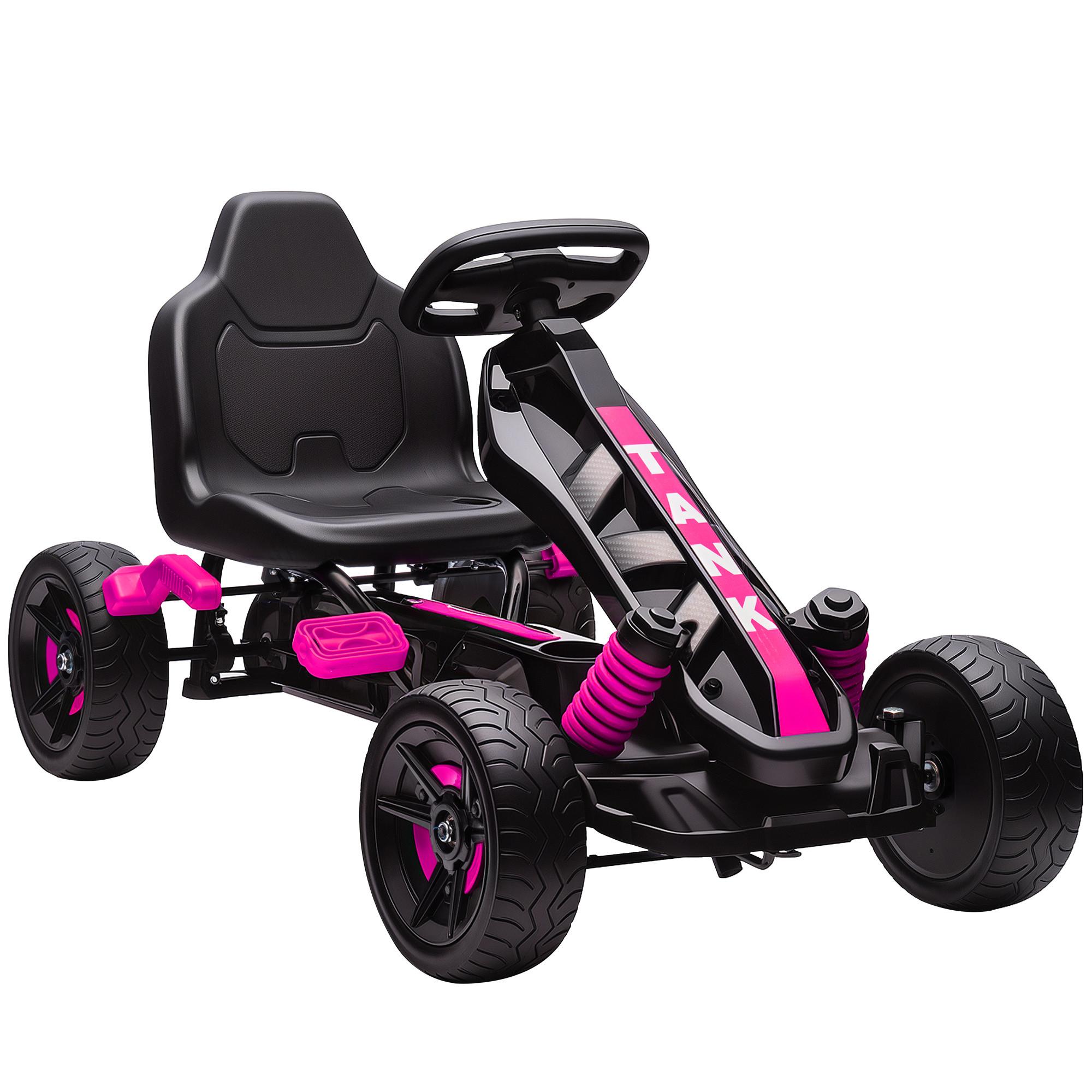 KINDER-GOKART Kunststoff Metall Rosa - Rosa, Kunststoff (100/59/60.5cm) - AIYAPLAY