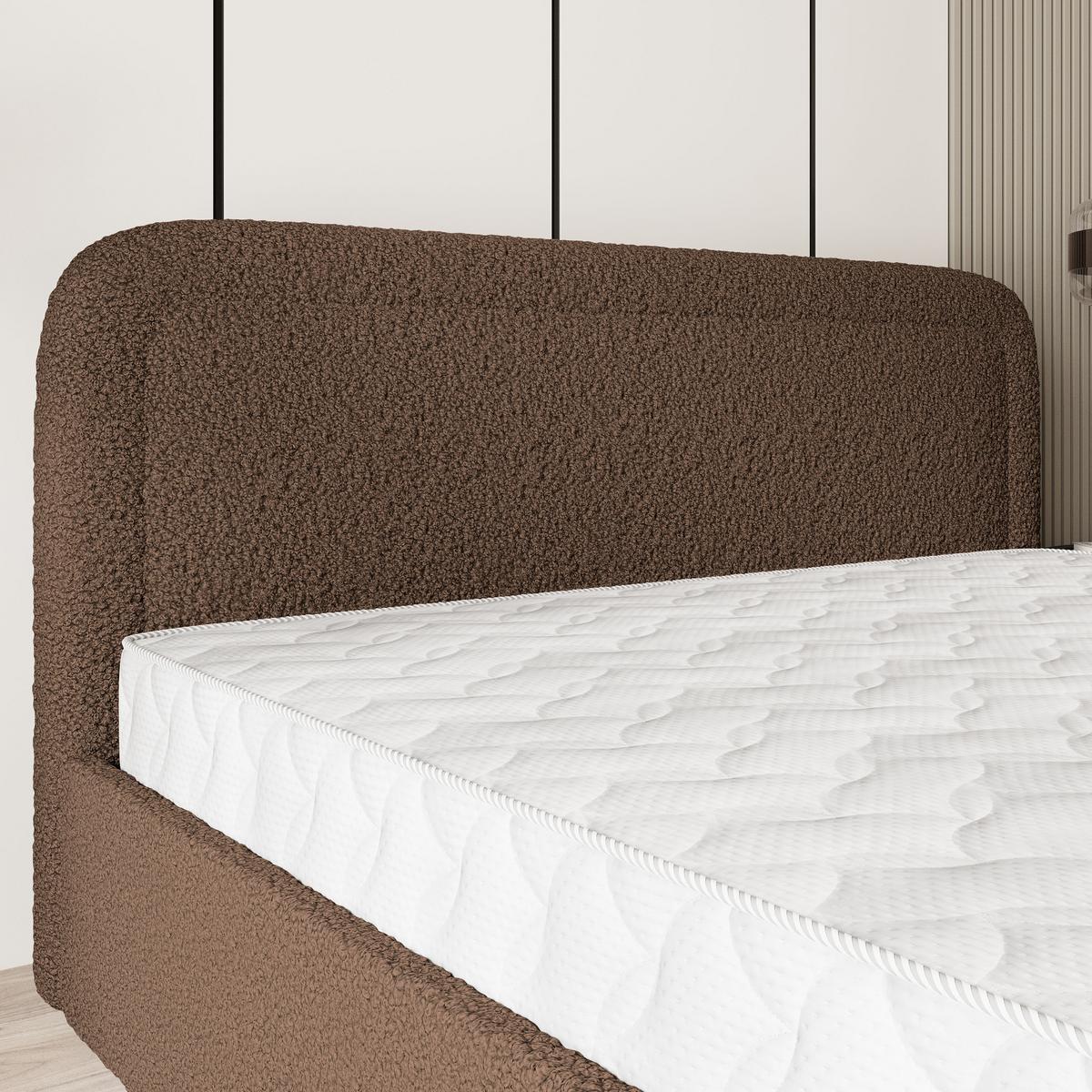POLSTERBETT BENIRA Q 120x200 cm mit Bettkästen - Braun - Braun, Holz/Textil - MASSENO
