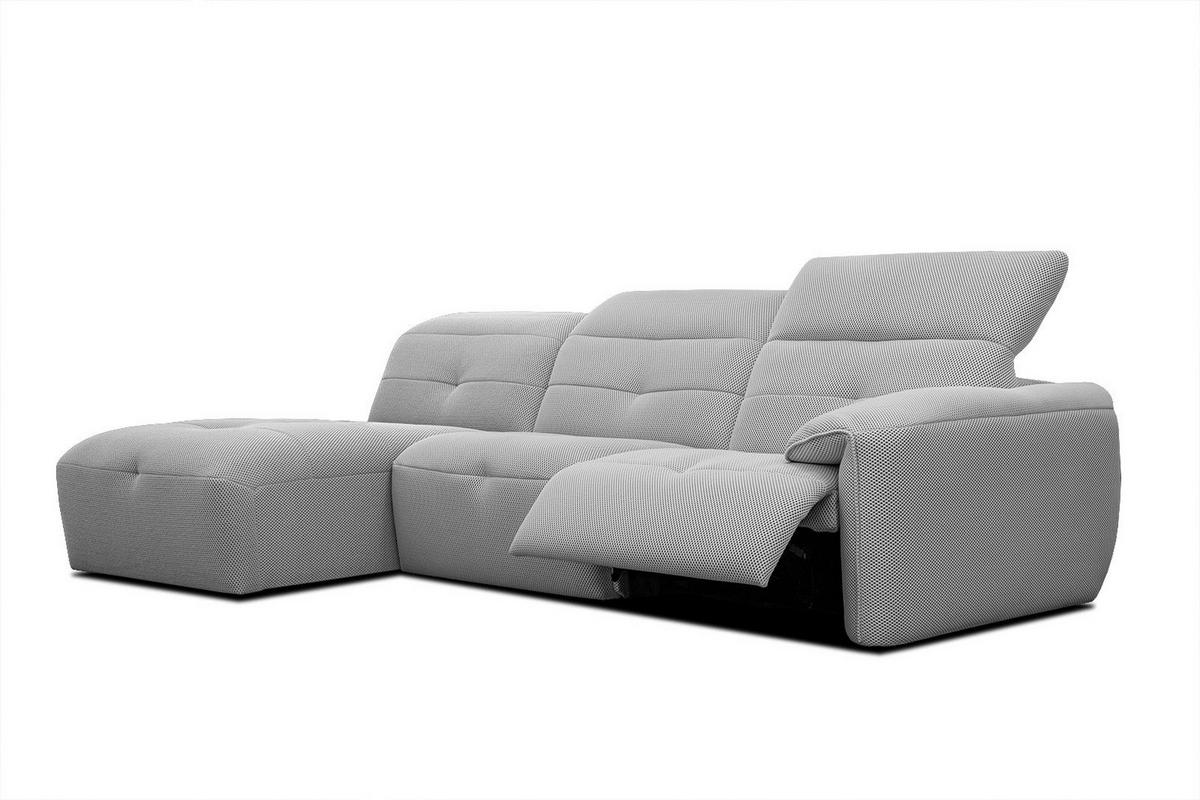 ECKSOFA TRENTO 4-Sitzer mit 1 Relaxfunktion, grau - Schwarz/Grau, Holzwerkstoff/Kunststoff (165/262cm) - Wozimo