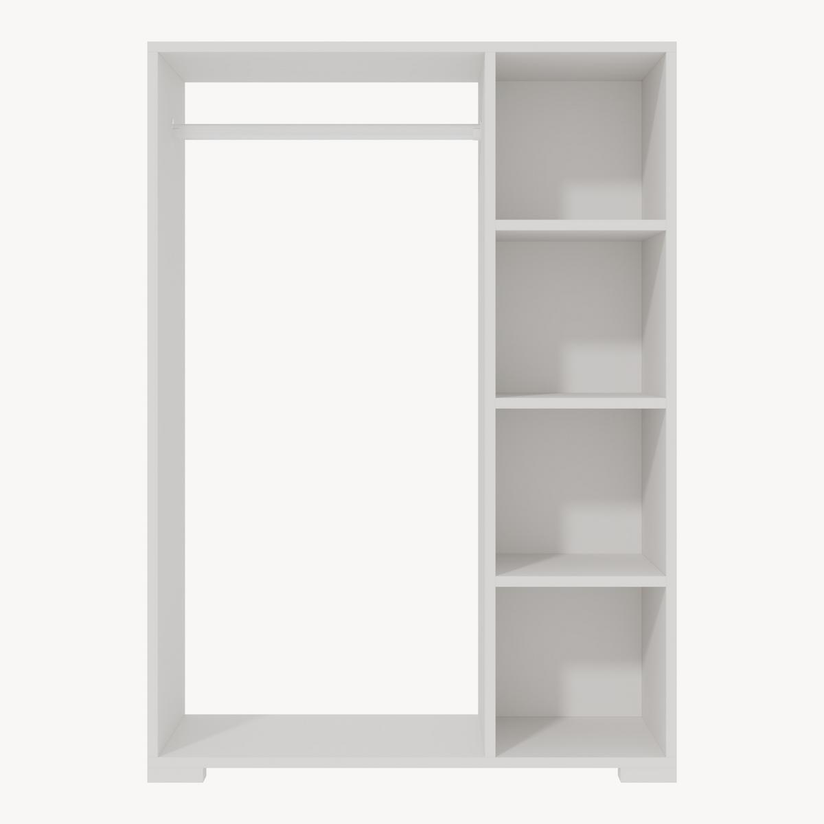 KLEIDERSCHRANK Nesbyen - Weiß, Holzwerkstoff/Kunststoff (90/126/30cm) - [en.casa]