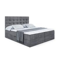 BOXBETT mit H3-Matratze und Lattenrost - BERO - 200x200 Dunkelgrau - Dunkelgrau, Holzwerkstoff (200/200cm) - ALTDECOR
