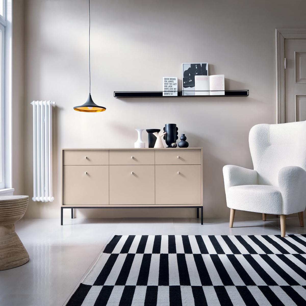 SIDEBOARD MONDO 154/83/39 cm mit 3 Schubladen 3 Türen Beige - Beige, Holzwerkstoff (154/83/39cm) - MASSENO