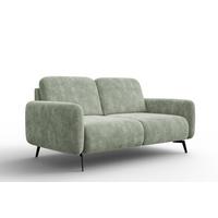 SOFA FEBE 2-Sitzer, hellgrüner Chenille-Stoff - Schwarz/Hellgrün, Holz/Textil (160/82/96cm) - Wozimo