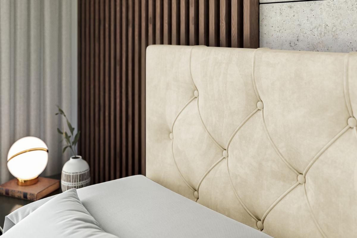 BOXBETT mit Matratze H4 und Lattenrost - MIRAGE - 180x200 - H4 - Beige - Beige, Holzwerkstoff (180/200cm) - ALTDECOR