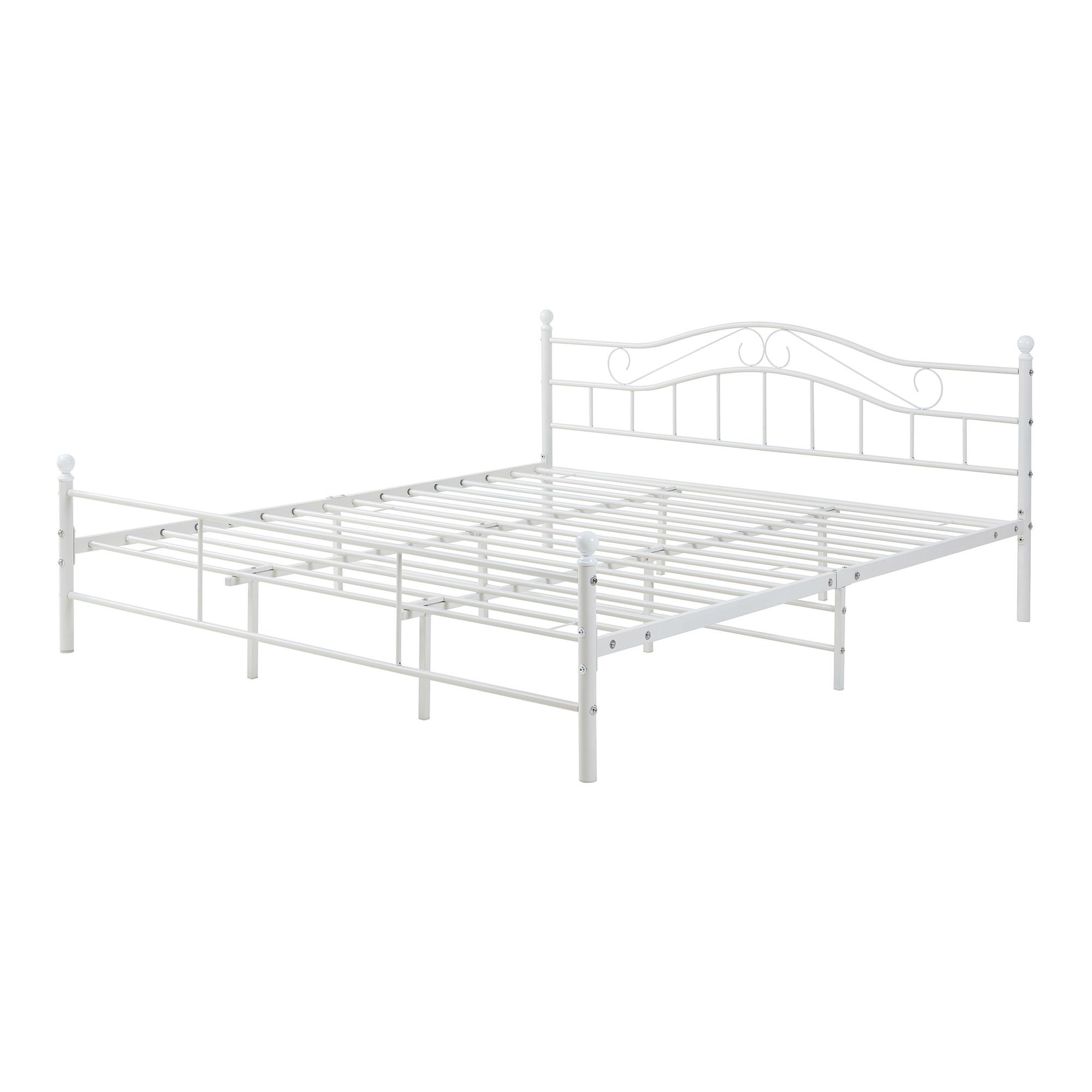 METALLBETT Florenz - Weiß, Metall (180/200cm) - [en.casa]