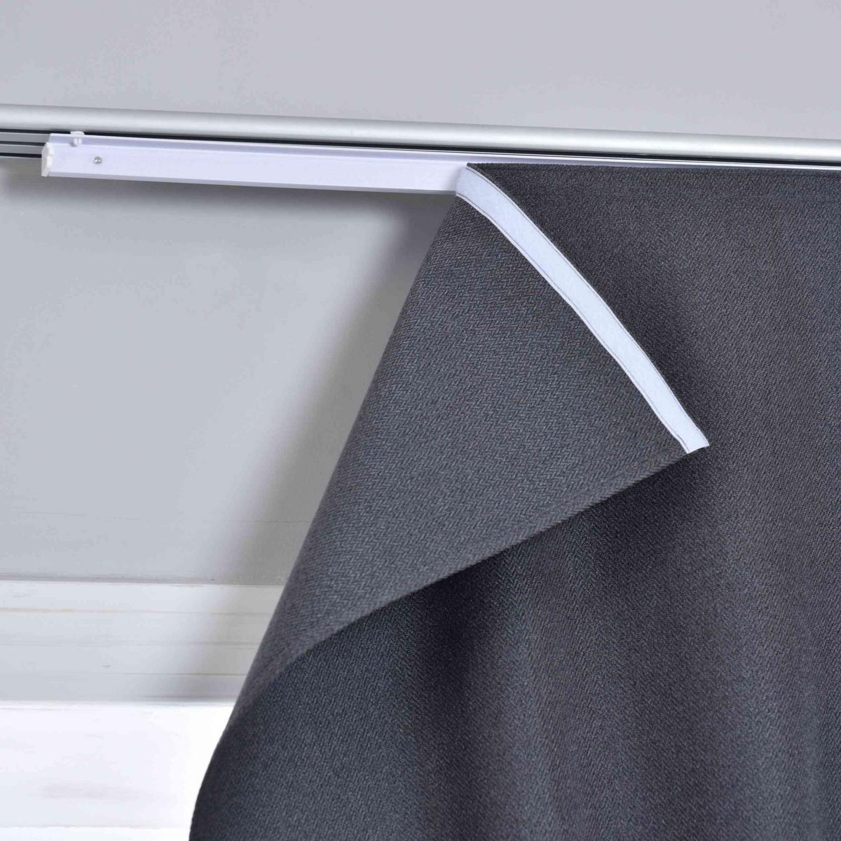 SCHIEBEVORHANG 2ER SET »München Dark« HxB 245x60 cm Dunkelgrau - Dunkelgrau, Textil (60/245cm) - Gardinenbox