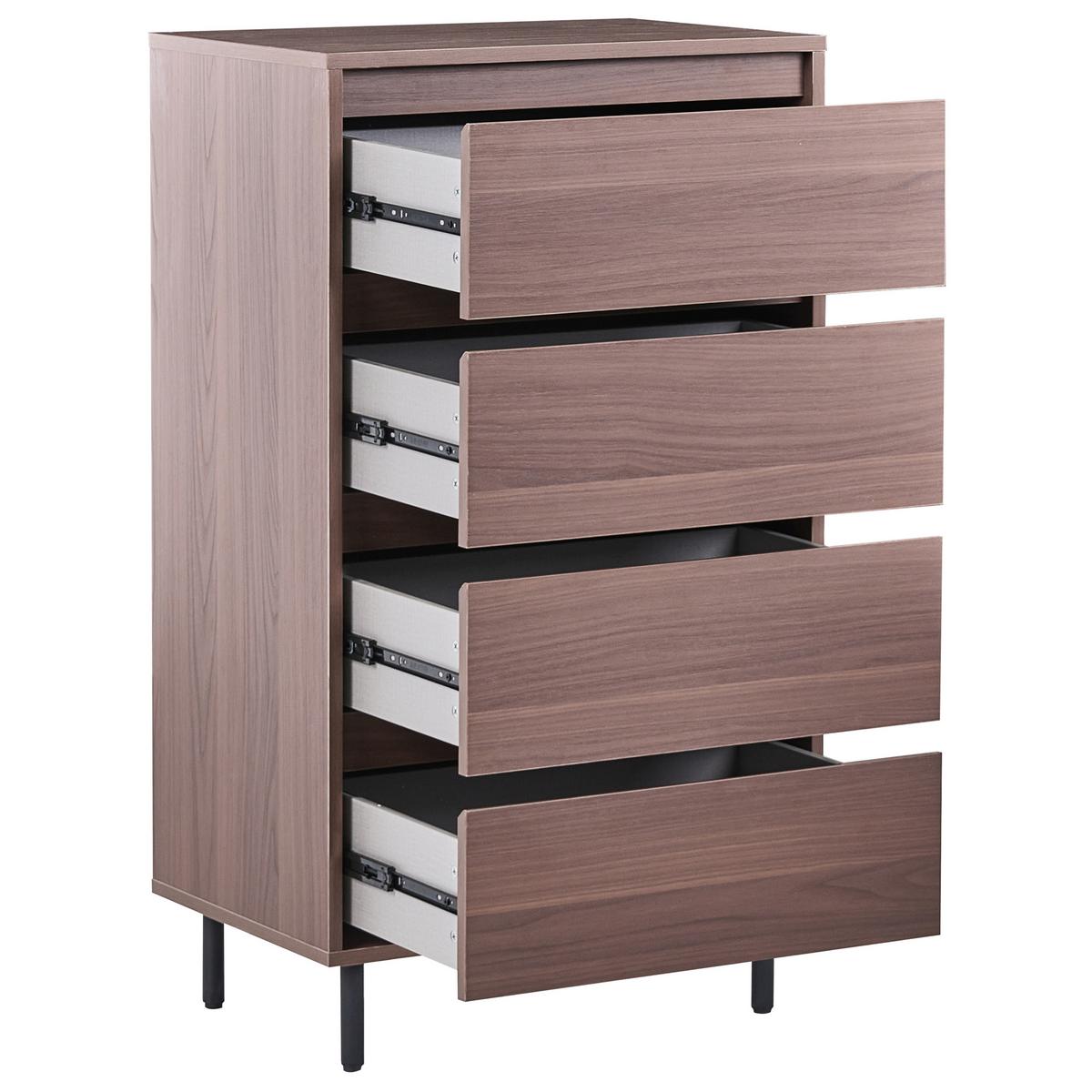 KOMMODE mit 4 Schubladen Dunkelbraun Nikea - Dunkelbraun, Holzwerkstoff (60/104/40cm) - Beliani