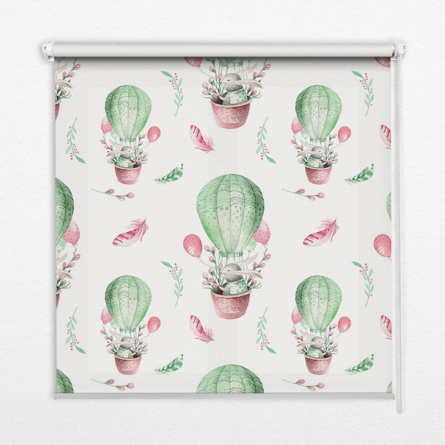 INNENROLLO - Fensterrollo - Rollo - 70x140 cm - Grüne Ballons - Grün, Kunststoff (70/140/0.5cm) - TULUP