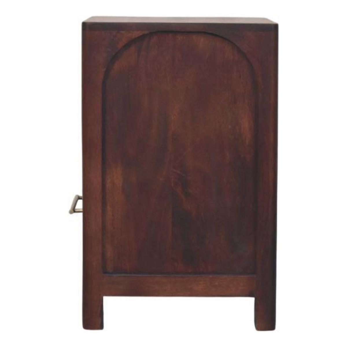 NACHTTISCH mit Wine-Wood-Oak-Finish, 1 Schublade, 1 offene Ablage, dunkelbraun. - Dunkelbraun, Holz/Metall (45/55/35cm) - Artisan Furniture