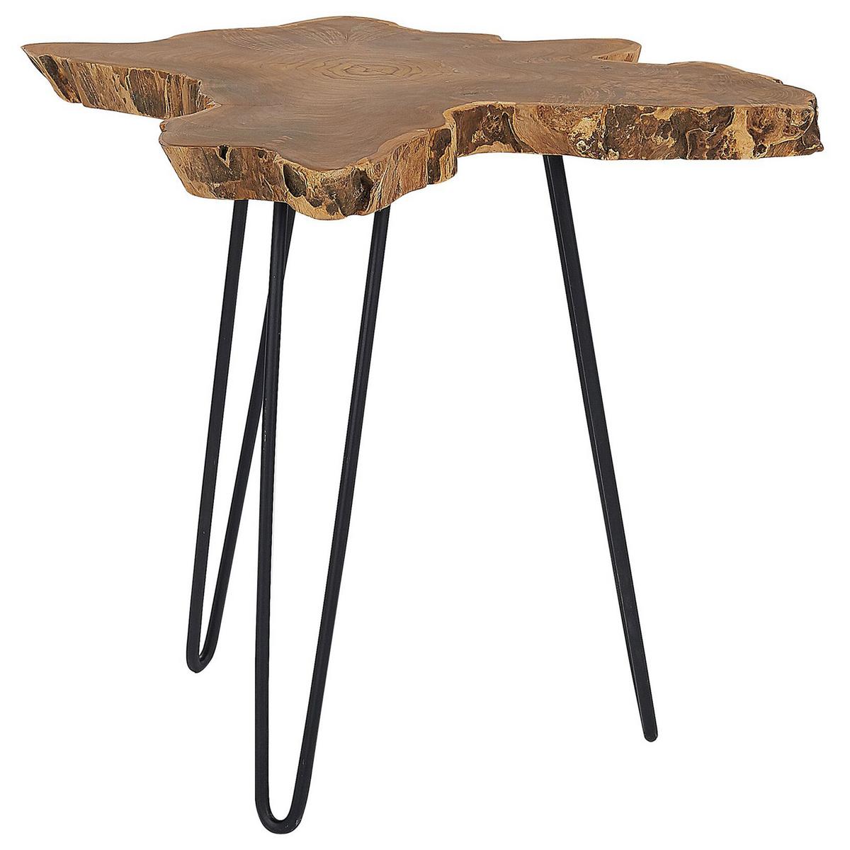 BEISTELLTISCH 2er-Set Unregelmässig Holz, Schwarz Camrose - Dunkelbraun, Holz (60/60/56cm) - Beliani