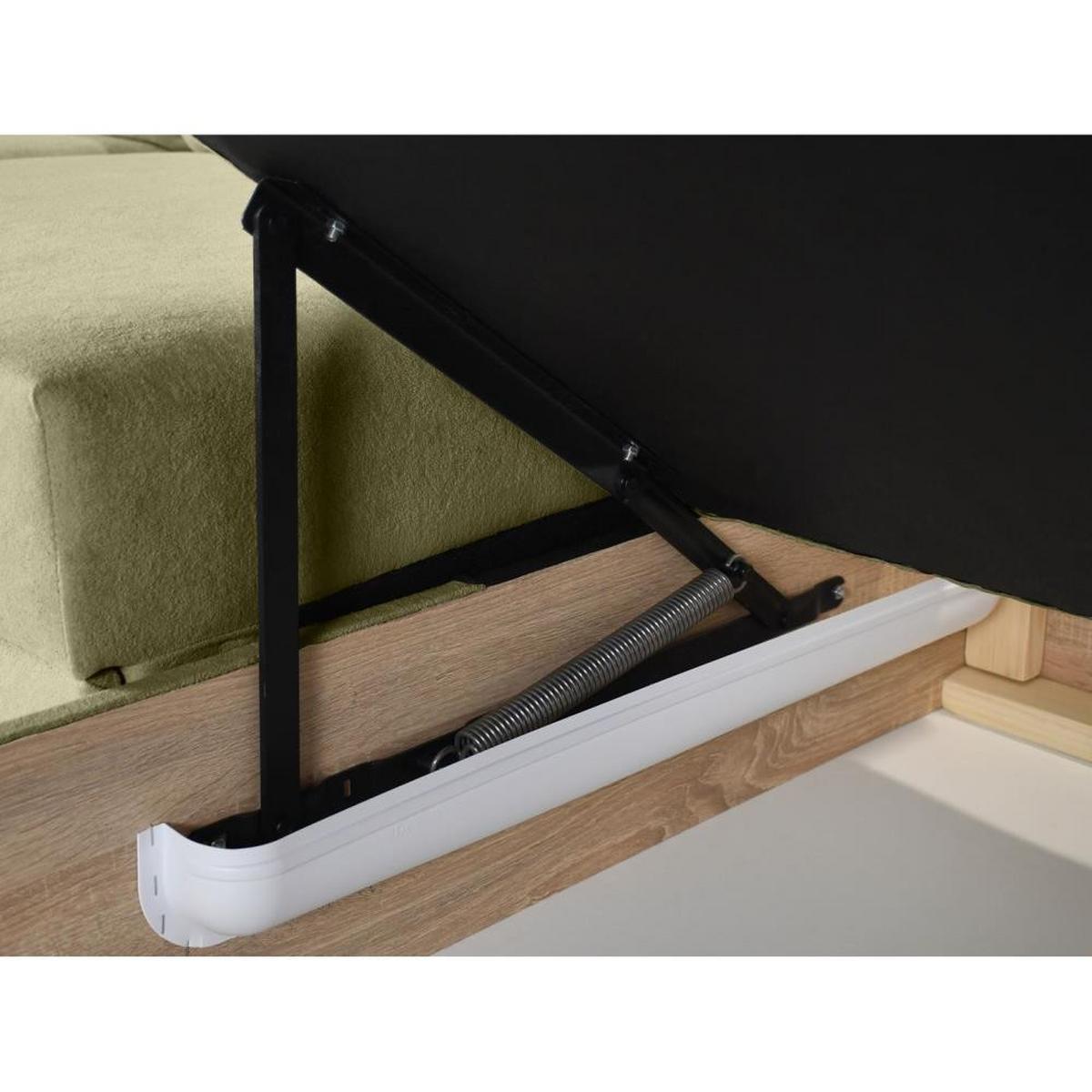 ECKSCHLAFSOFA Zoja rechts grün - Schwarz/Grün, Textil (261/193cm) - Beautysofa