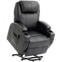 RELAXSESSEL Kunstleder Metall Schwarz - Schwarz, Holz/Kunststoff (83/107/95cm) - HOMCOM