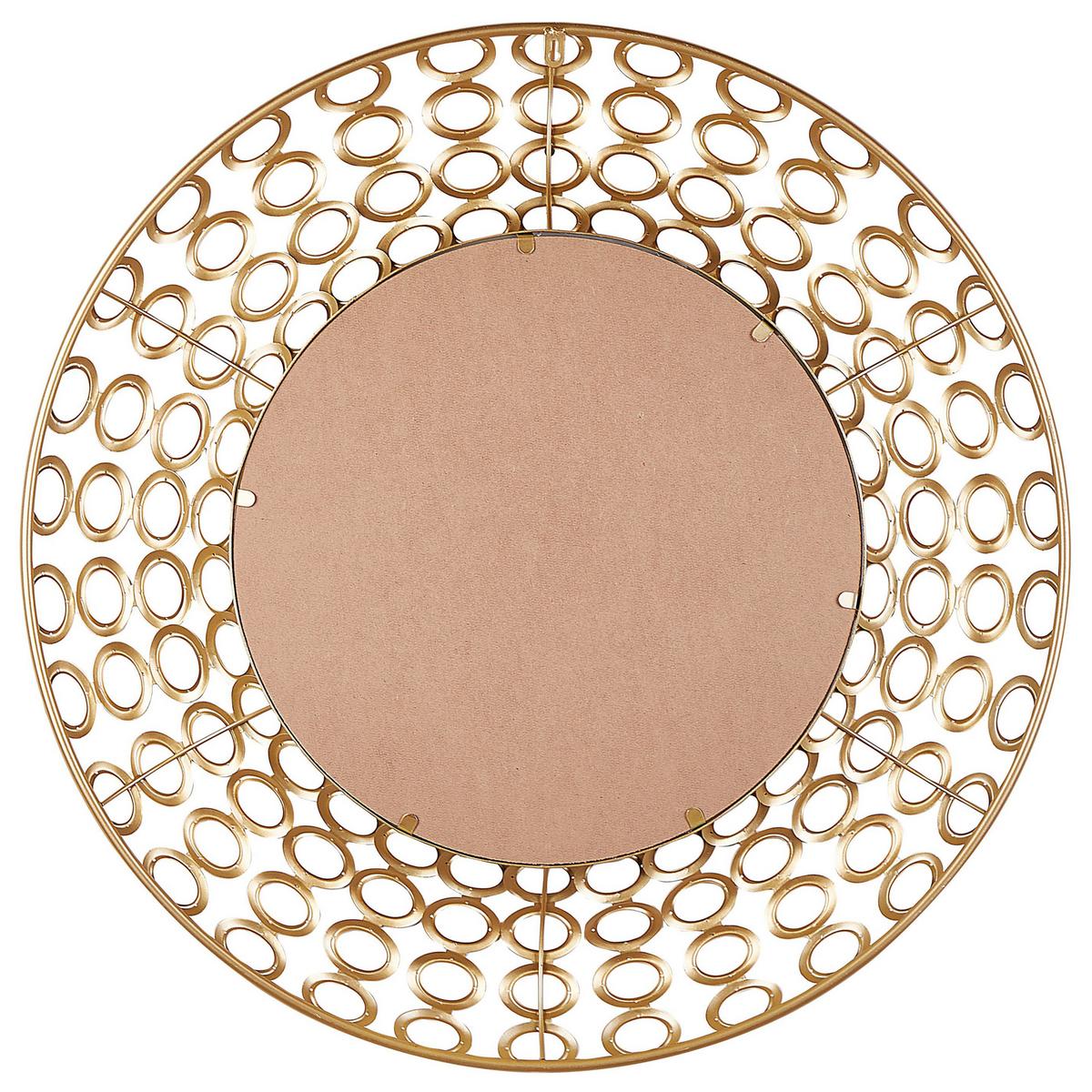 WANDSPIEGEL goldrund80cmBOURDON Bourdon - Goldfarben, Metall (80/80/6cm) - Beliani