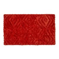 BADEMATTE 50/80 cm Rautenmuster, Hochflor - Orange, Textil (50/80cm) - Homescapes