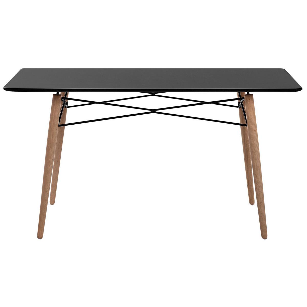 ESSTISCH 140/80/75 cm Schwarz, Hellbraun Rechteckig Biondi - Schwarz, Holzwerkstoff (140/80/75cm) - Beliani