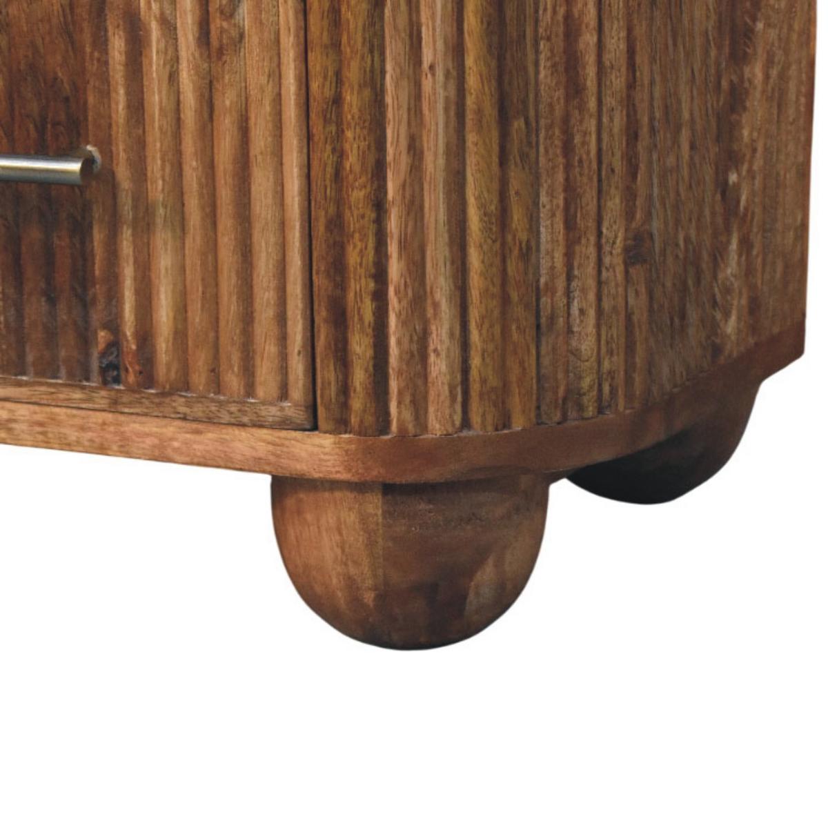 NACHTTISCH mit Golden-Teak-Finish, Tischplatte aus Marmor, 1 Schublade, 1 offene Ablage, braun - Braun, Holz/Naturmaterialen (44/47/34cm) - Artisan Furniture