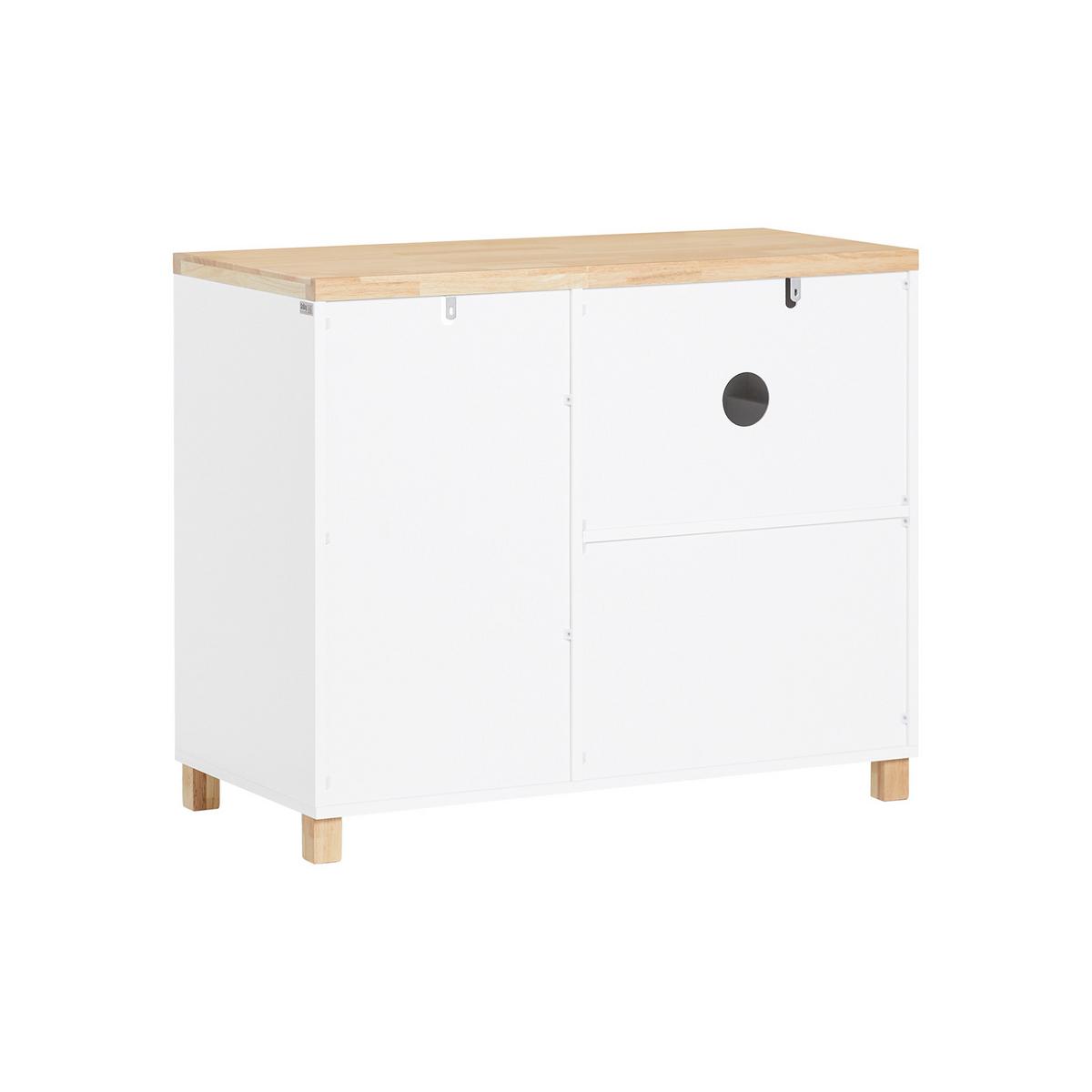 KOMMODE Weiß-Natur - Weiß/Naturfarben, Holz/Holzwerkstoff (90/75/45cm) - SoBuy