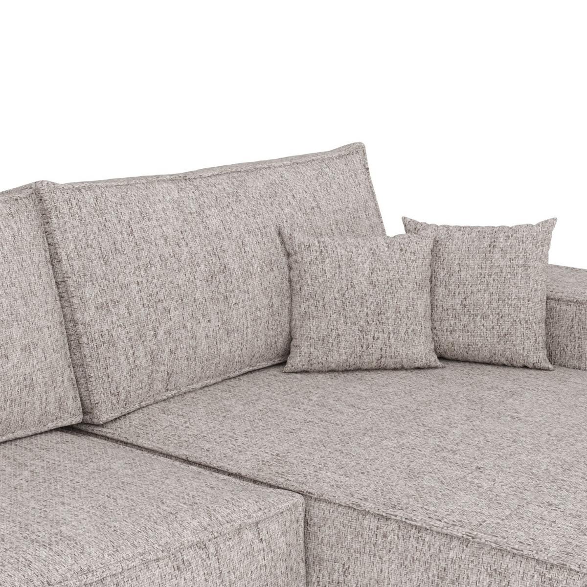 ECKSOFA TAURI mit Schlaffunktion Beige im Neve Stoff - Beige/Schwarz, Holz/Holzwerkstoff (294/185cm) - AltaBeds