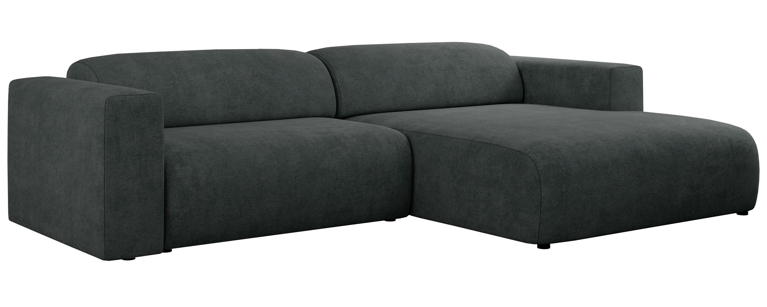 OFERTA WYCOFANA ECKSOFA PASADENA Dunkelgrau Struktur Rechts Seite - Dunkelgrau/Schwarz, Kunststoff/Textil (288/180cm) - MKS