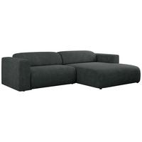 OFERTA WYCOFANA ECKSOFA PASADENA Dunkelgrau Struktur Rechts Seite - Dunkelgrau/Schwarz, Kunststoff/Textil (288/180cm) - MKS