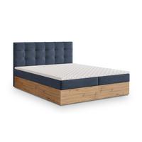 BOXBETT MOLVEN 140x200 cm mit Matratze und Topper - Blau - Blau, Holz (140/200cm) - MASSENO